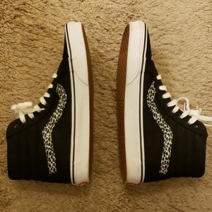 Black VANS w/ Animal print Van's sign